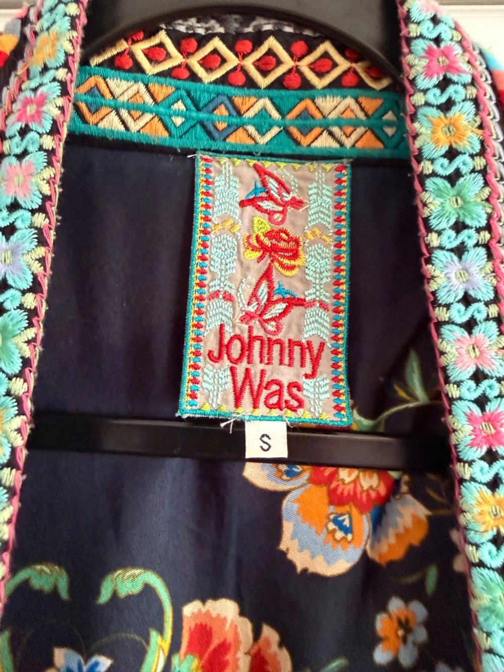 Johnny Was Velvet Kimono - Size Small, Multicolored - Picture 2 of 8